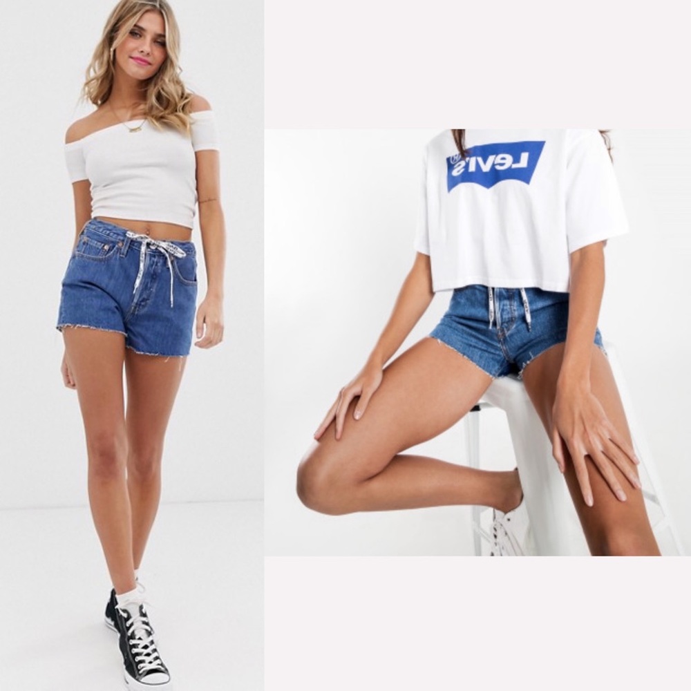 Levi's Premium 501 High Rise Drawstring Shorts - Picture 2 of 8